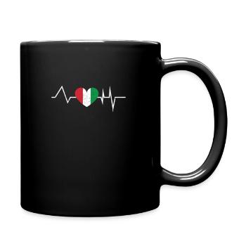Italy Italian Italian heartbeat gift - Full Colour Mug - black - Right