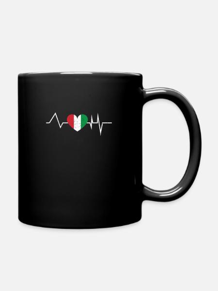 Italy Italian Italian heartbeat gift - Full Colour Mug - black
