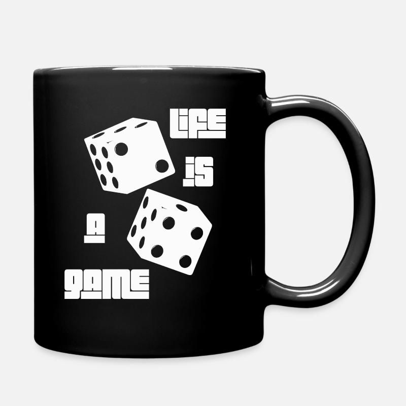 Spiel Spieler Würfel Brettspiele game Spielemesse - Tasse einfarbig - Schwarz
