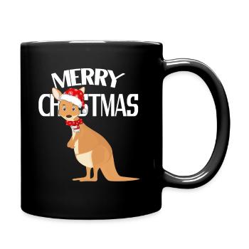 Australische Weihnachten Känguru - Tasse einfarbig - Schwarz - Rechts