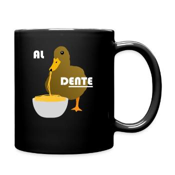 Ente lustig Nudeln Spaghetti - Tasse einfarbig - Schwarz - Rechts