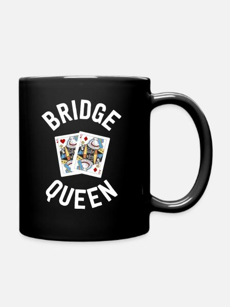 Drôle bridge chemise pour les femmes Bridge Queen Joueur - Mug uni - noir