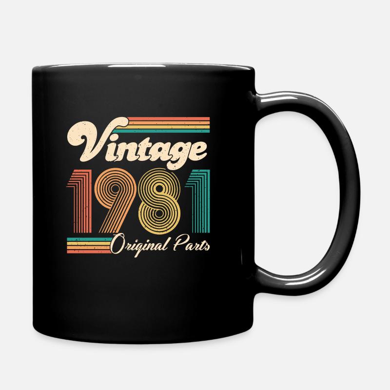 Vintage 1981 40 Geburtstag Vierzig Jahre Geschenk - Tasse einfarbig - Schwarz