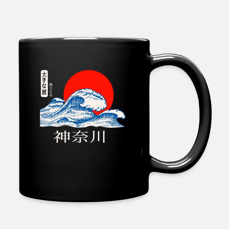 Kaganawa Great Wave Waves Japanese Art Japan - Full Colour Mug - black