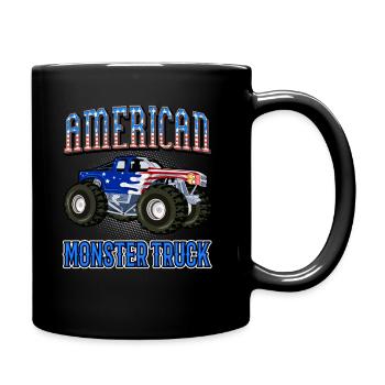 American Monster Truck - Tasse einfarbig - Schwarz - Rechts