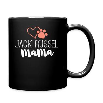 Jack Russel Mama Shirt Hundebesitzer Geschenke für Frauen - Tasse einfarbig - Schwarz - Rechts