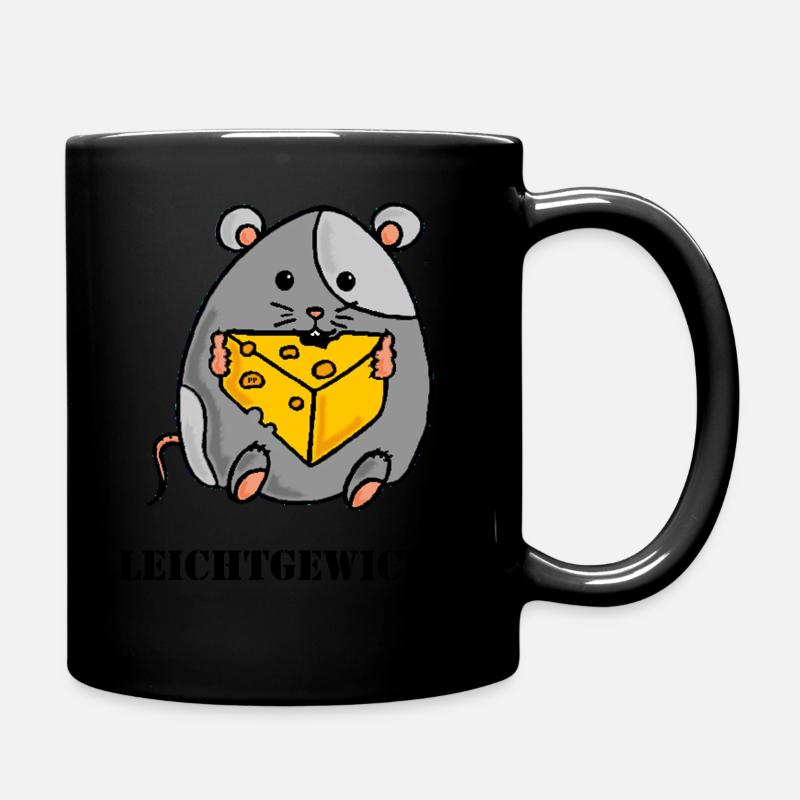 Souris épaisse avec fromage - Mug uni - noir