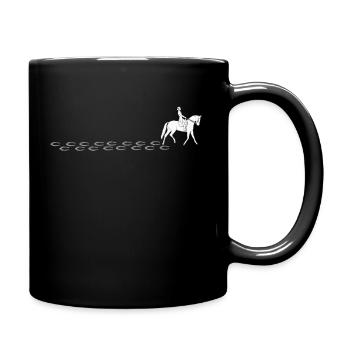 Reiten Geschenkidee Pferdemotiv Pferdebesitzer - Tasse einfarbig - Schwarz - Rechts