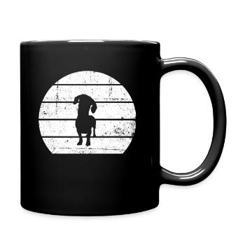 Dackel Dachshund Teckel - Tasse einfarbig - Schwarz - Rechts