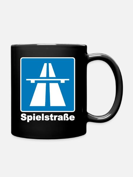 Spielstraße - Tasse einfarbig - Schwarz
