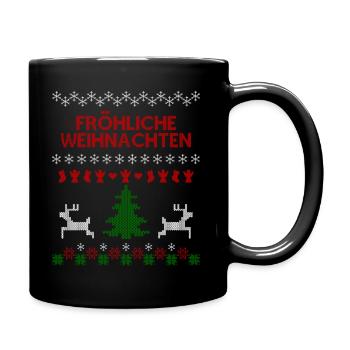 Fröhliche Weihnachten - Tasse einfarbig - Schwarz - Rechts