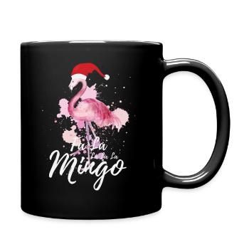 Fa La La La La Mingo Funny Christmas Flamingo Cute - Full Colour Mug - black - Right