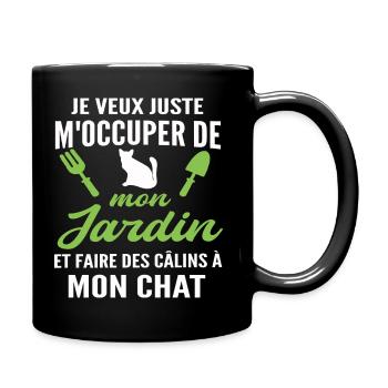 m'occuper de mon jardin - humour jardinier chat - Mug uni - noir - Droite