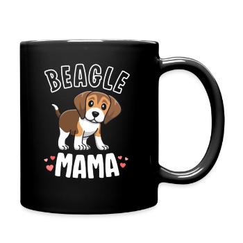 Beagle Mama Hund Mama Shirts für Frauen Geschenk für - Tasse einfarbig - Schwarz - Rechts
