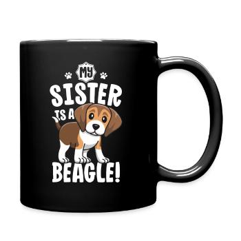 Ma soeur est une chemise Beagle Chemise Beagle pour enfants - Mug uni - noir - Droite