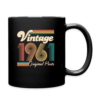 1961 60. Geburtstag Sechzigster Sechzig Geschenk - Tasse einfarbig - Schwarz - Rechts