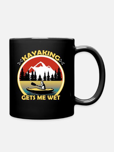 Kayaking Gets Me Wet - Full Colour Mug - black