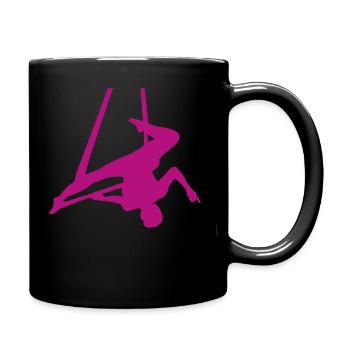 Aerial hammock silhouette - Full Colour Mug - black - Right