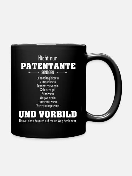Patentante Patin Tante Geschenk - Tasse einfarbig - Schwarz