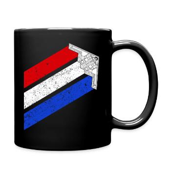 B-2 Bomber USA Contrails Red White Blue Stealth B2 - Full Colour Mug - black - Right