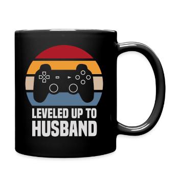 Leveled up To Husband Hochzeit Heirat Gaming Gamer - Tasse einfarbig - Schwarz - Rechts