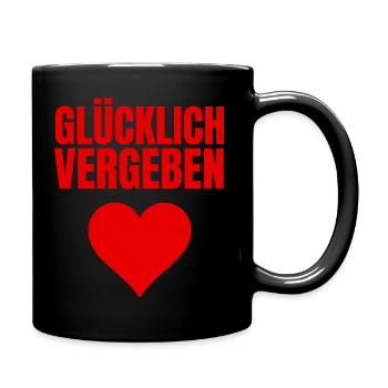 GLÜCKLICH VERGEBEN - Tasse einfarbig - Schwarz - Rechts