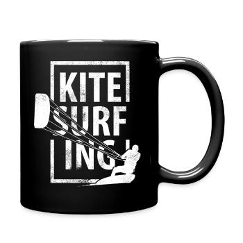 Kitesurfing - Tasse einfarbig - Schwarz - Rechts