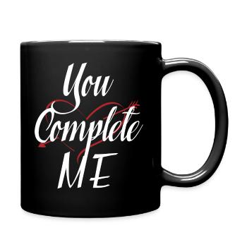 Valentine's Day You Complete Me Relationship Gift - Full Colour Mug - black - Right