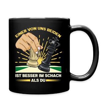 One of us is better at designing chess - Full Colour Mug - black - Right