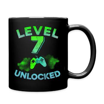 7th birthday gaming 7 years gaming gift idea - Full Colour Mug - black - Right