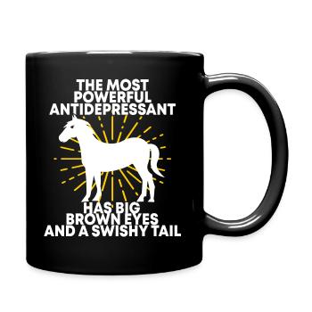 Chevaux amateur de chevaux cadeau d'équitation - Mug uni - noir - Droite