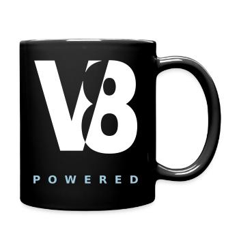 V8 powered 2C - Farbwechsel - Tasse einfarbig - Schwarz - Rechts