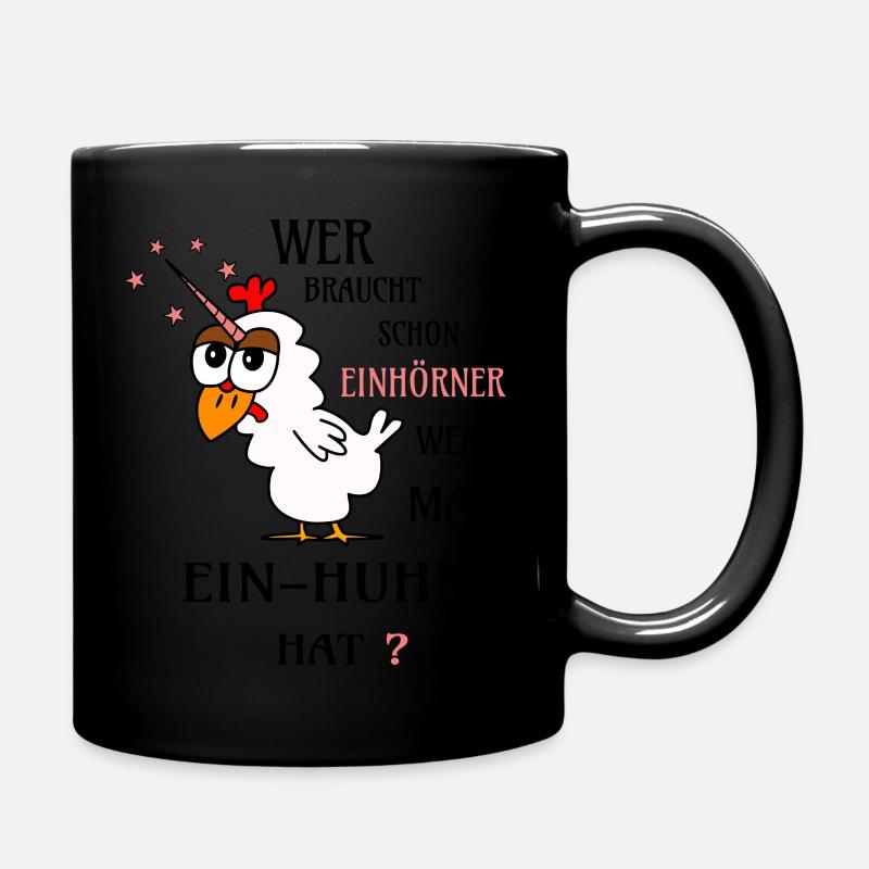 Einhuhn Huhn mit Einhorn - Tasse einfarbig - Schwarz