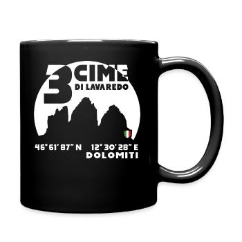 Dolomiten Drei 3 Zinnen Tre Cime di Lavaredo Italy - Tasse einfarbig - Schwarz - Rechts