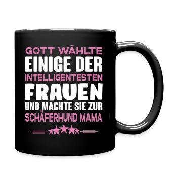 Schäferhund Geschenkidee - Deutscher Schäferhund - Tasse einfarbig - Schwarz - Rechts