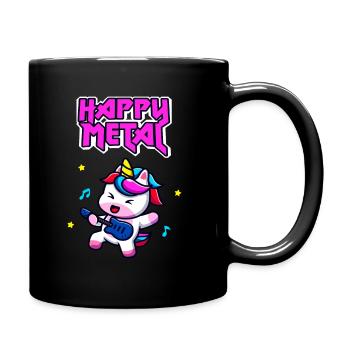 Happy Metal Licorne amusante heavy rock musicien - Mug uni - noir - Droite