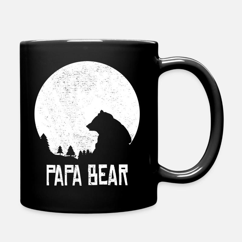 Stolzer glücklicher Papa Bär Vater papa-baer - Tasse einfarbig - Schwarz