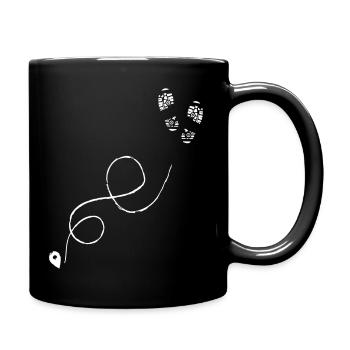 Hiking trail trail shoe print White - Full Colour Mug - black - Right