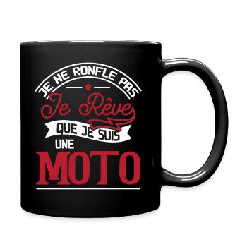 Reve de moto cadeau moto motard humour - Mug uni - noir - Droite