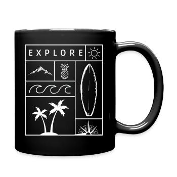 Cool voyage T-shirt tour du monde surfer cadeau - Mug uni - noir - Droite