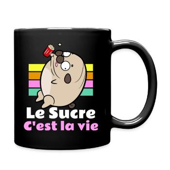 T shirt fun le sucre c'est la vie - Mug uni - noir - Droite