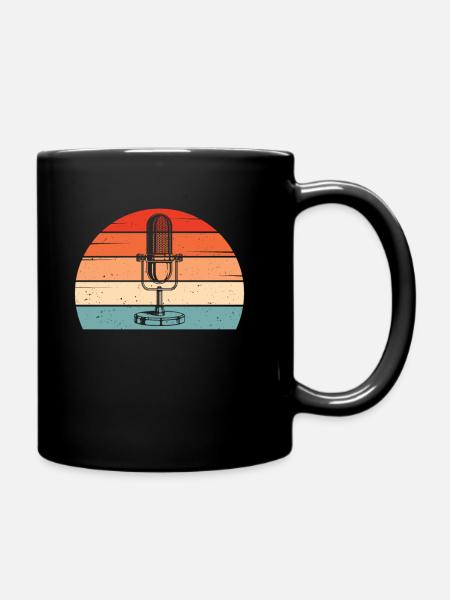 Podcast Radio Micro Podcaster Retro Soleil - Mug uni - noir