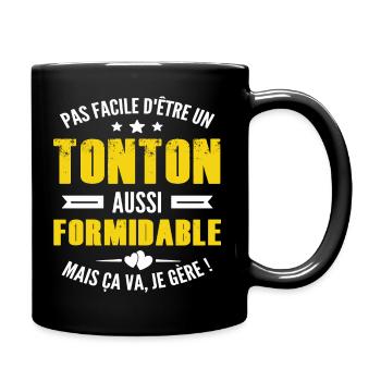 tonton formidable / cadeau humour tonton - Mug uni - noir - Droite