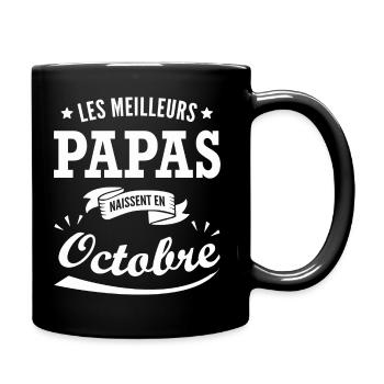 meilleurs papas octobre / anniversaire papa - Mug uni - noir - Droite