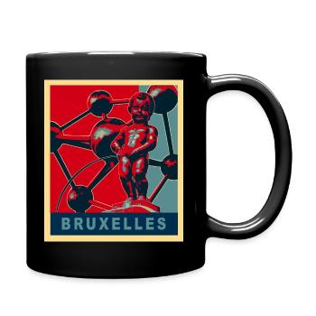 brüssel - Tasse einfarbig - Schwarz - Rechts