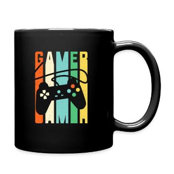 Gamer Console Controller Retro Gaming - Full Colour Mug - black - Right