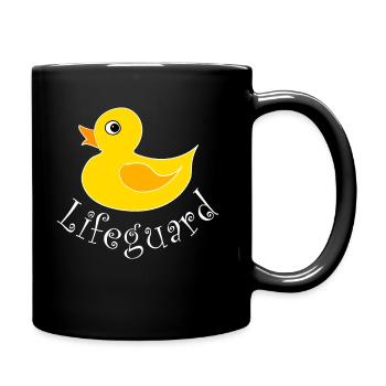 Ente Entchen Quietscheente Quak - Tasse einfarbig - Schwarz - Rechts