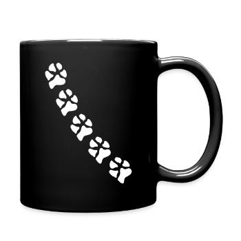 Paw prints dog paws paws dogs - Full Colour Mug - black - Right