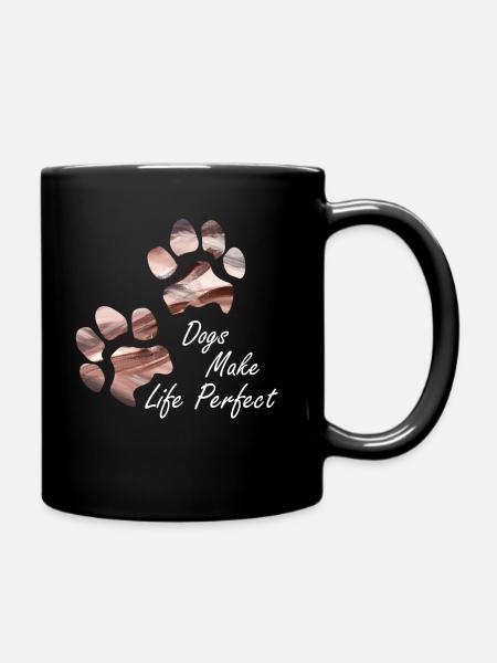 Empreintes de pattes pattes pattes chien chien - Mug uni - noir