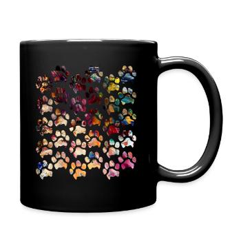 Paw prints dog paws paws dogs - Full Colour Mug - black - Right